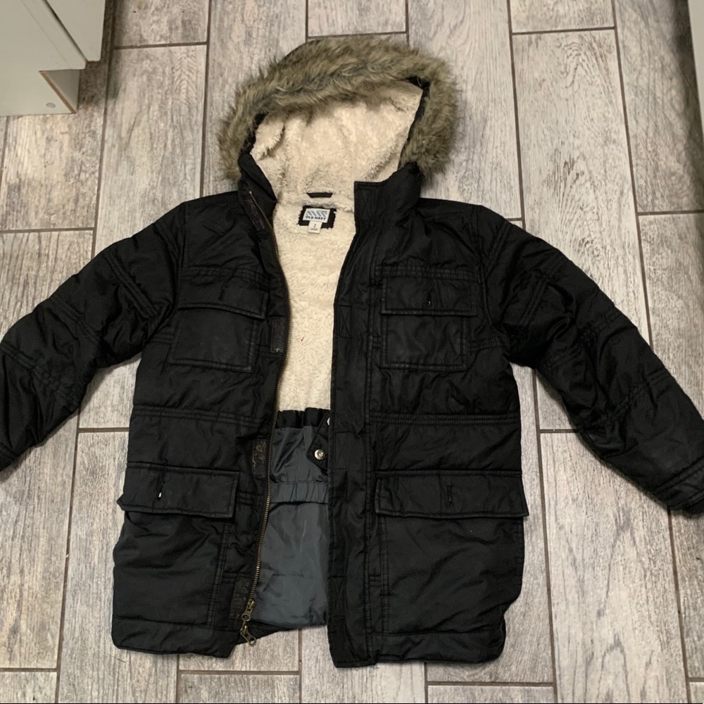 Old Navy Black Fur Coat